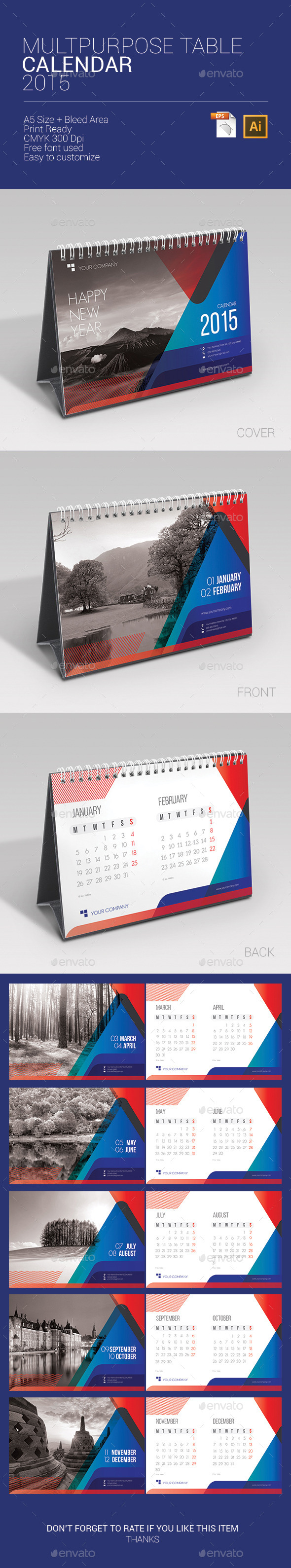 Multipurpose Table Calendar 2014 - Calendars Stationery
