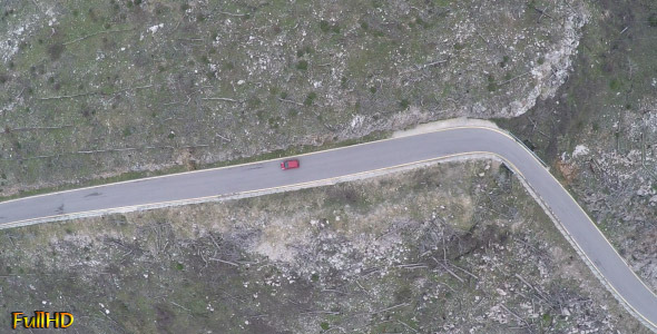 Above a Car in Mountainous Landscape 2