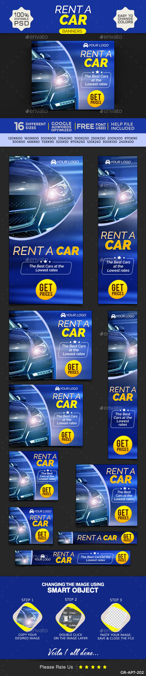 Car Rental Banners - Banners & Ads Web Elements