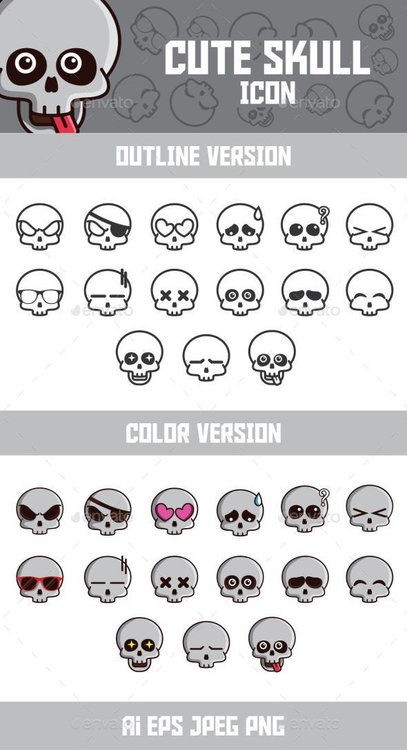 Funny Skull Emoticon - Characters Icons