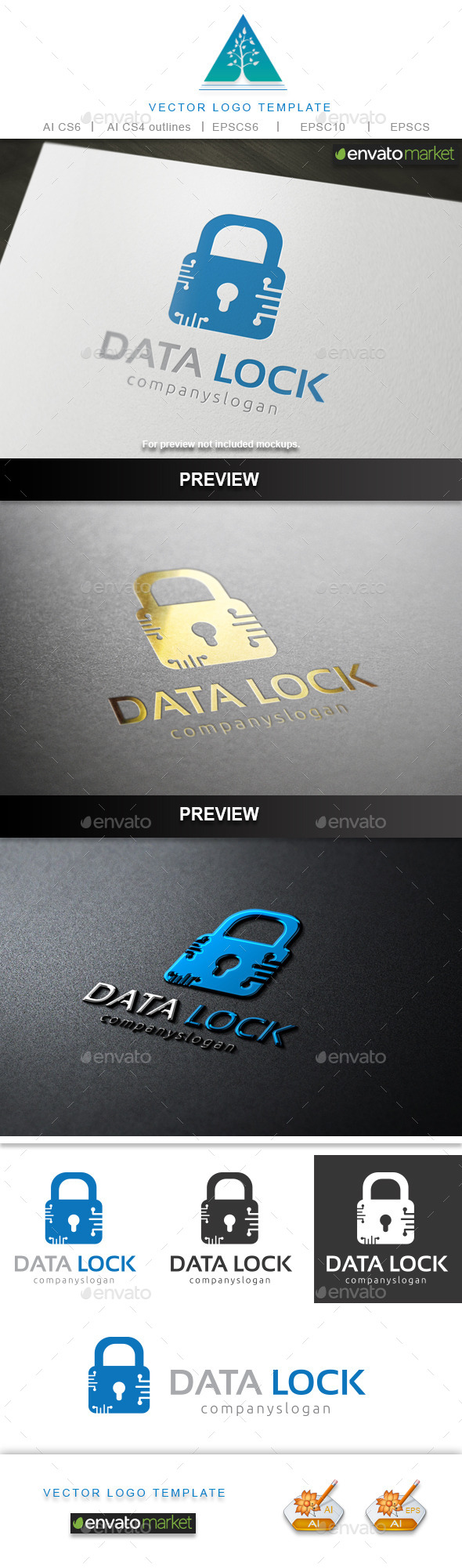 Data Lock Logo - Symbols Logo Templates