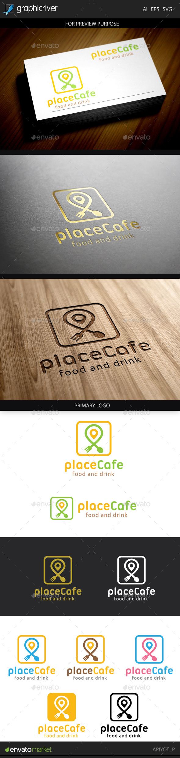 Place Cafe Logo - Food Logo Templates