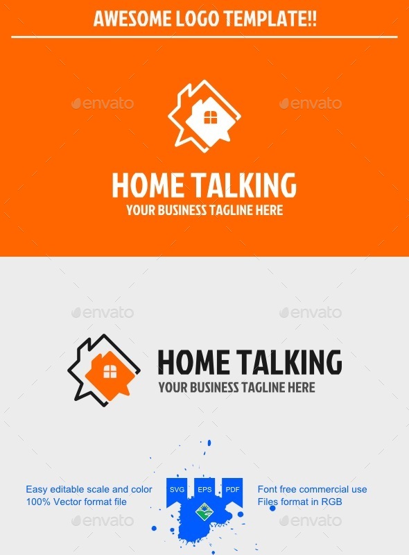 Talking home logo - Symbols Logo Templates