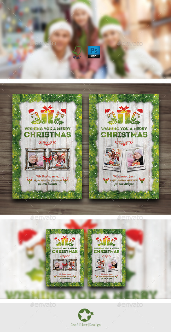 Christmas Postcard Templates - Cards & Invites Print Templates