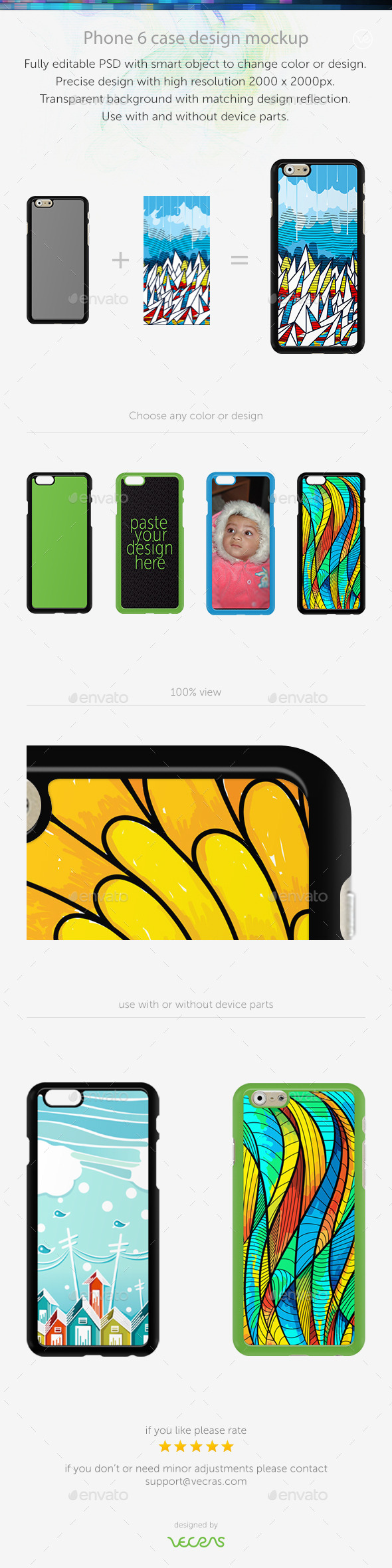 Phone 6 Sticker Case Design Mockup