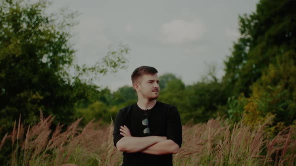 Young Thoughtful Man Looking Into the Future  Visionary Man alt