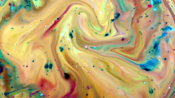 Colorful Chaos Ink Spread In Liquid Paint Turbulence Movement 49