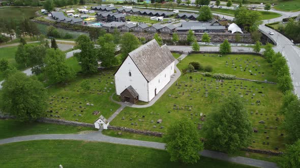 The old church of Kinsarvik Norway - One of the oldest churches in Norway built in year 1160 - Rotat alt