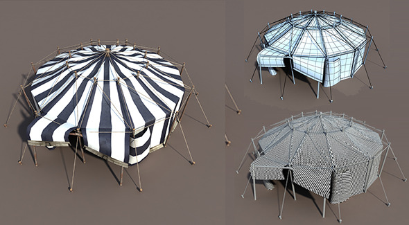 Circus Tent BlackWhite - 3Docean 9701668