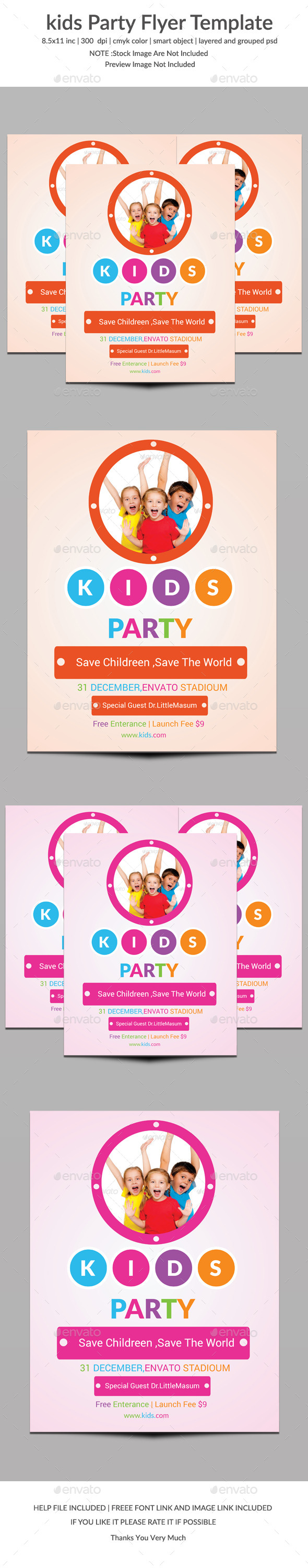 Kids Party Flyer Template Two - Clubs & Parties Events