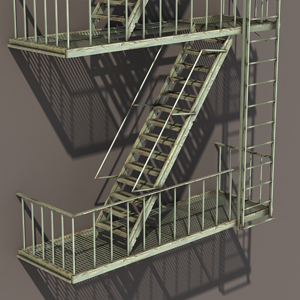 Fire Escape Stairs - 3Docean 9702244