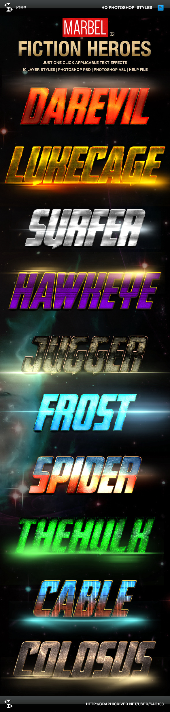 Blockbuster Heroes Style Text Effects 02 - Text Effects Styles