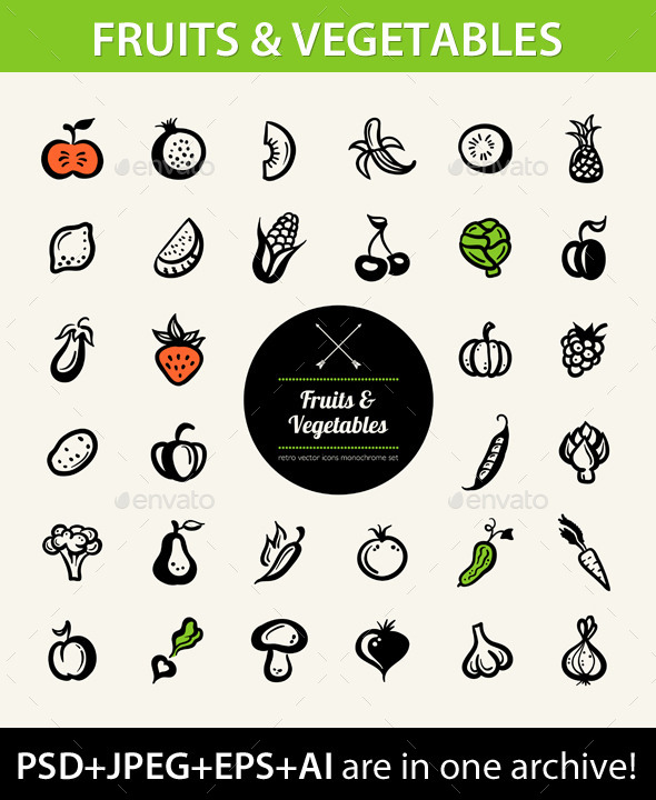 Fruit and Vegetable Icons