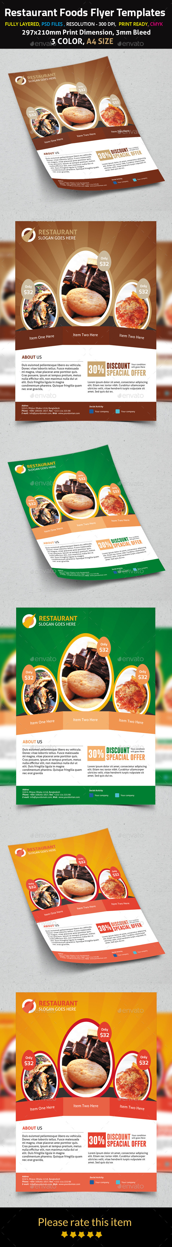 Restaurant Foods Flyer Templates - Restaurant Flyers