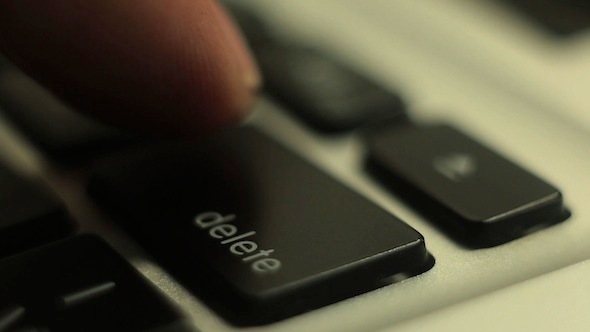 Finger Typing Delete Key