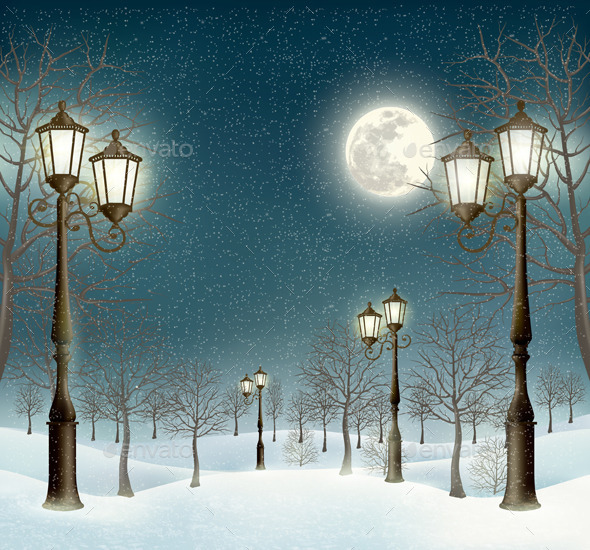 Christmas Evening Winter Landscape - Christmas Seasons/Holidays