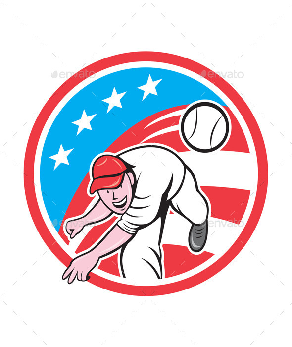 Baseball Pitcher Outfielder Throwing Ball - Sports/Activity Conceptual