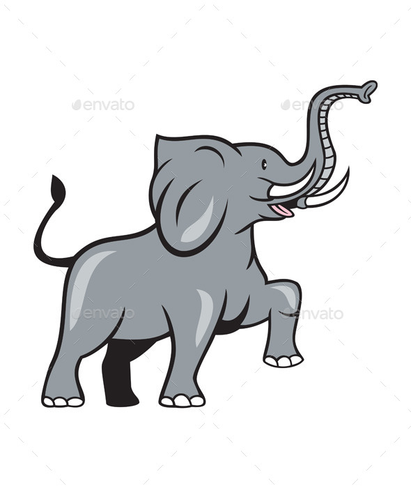 Elephant Marching Cartoon - Animals Characters