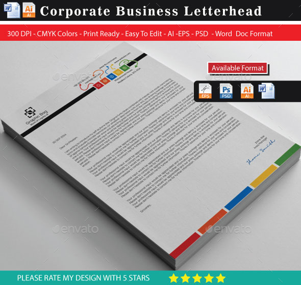Corporate Colourful Business Letterhead 2 - Stationery Print Templates