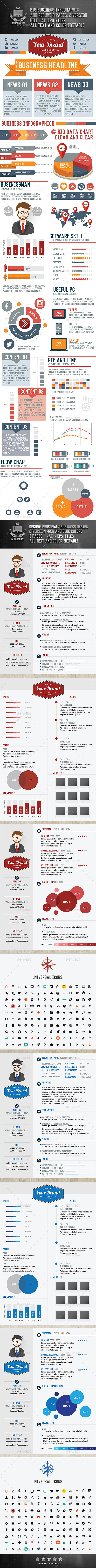 Big Info graphic & Business resume design - Infographics
