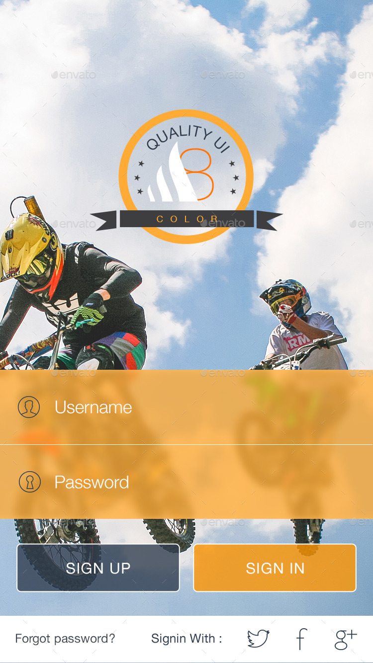 Part Sign Ui 8 Color Sign In Part - Mobile UI Kit, Web Elements | GraphicRiver