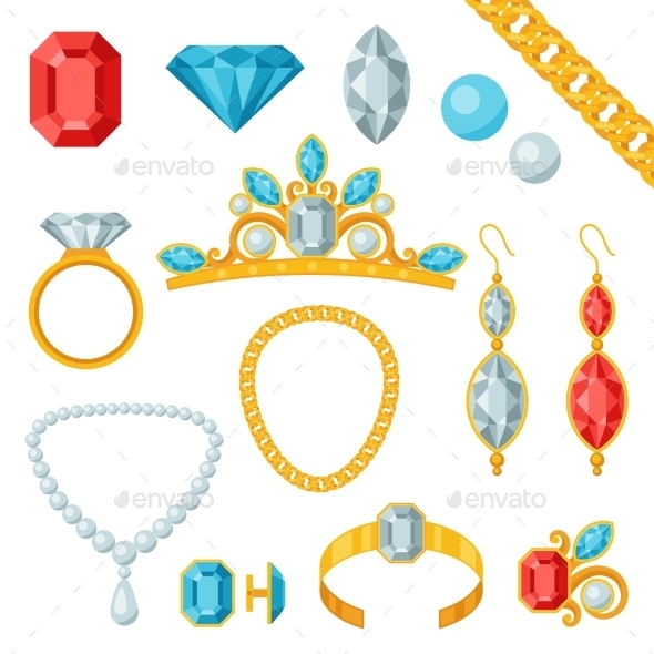 Set of Jewelry and Precious Stones - Services Commercial / Shopping