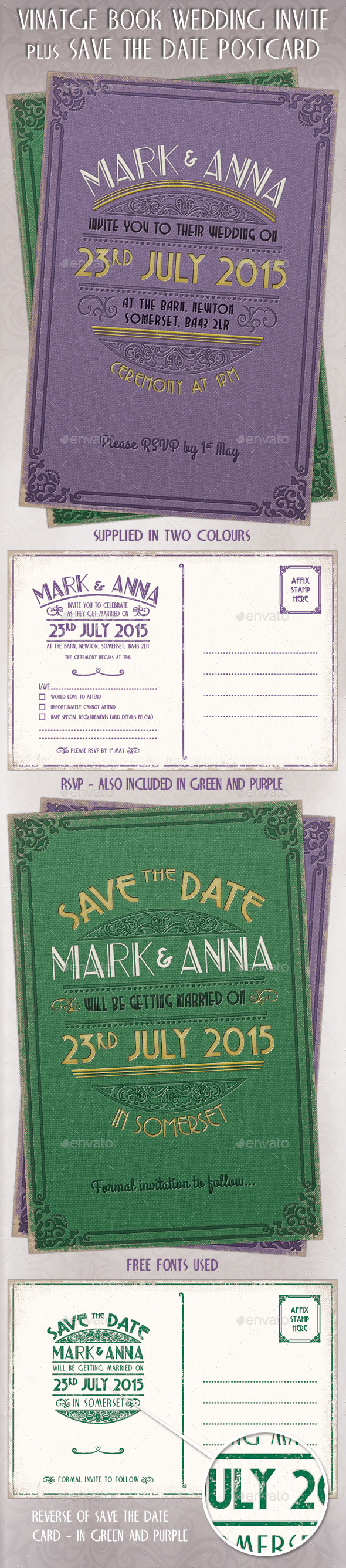 Vintage Wedding Invites, RSVP & Save the Date - Weddings Cards & Invites