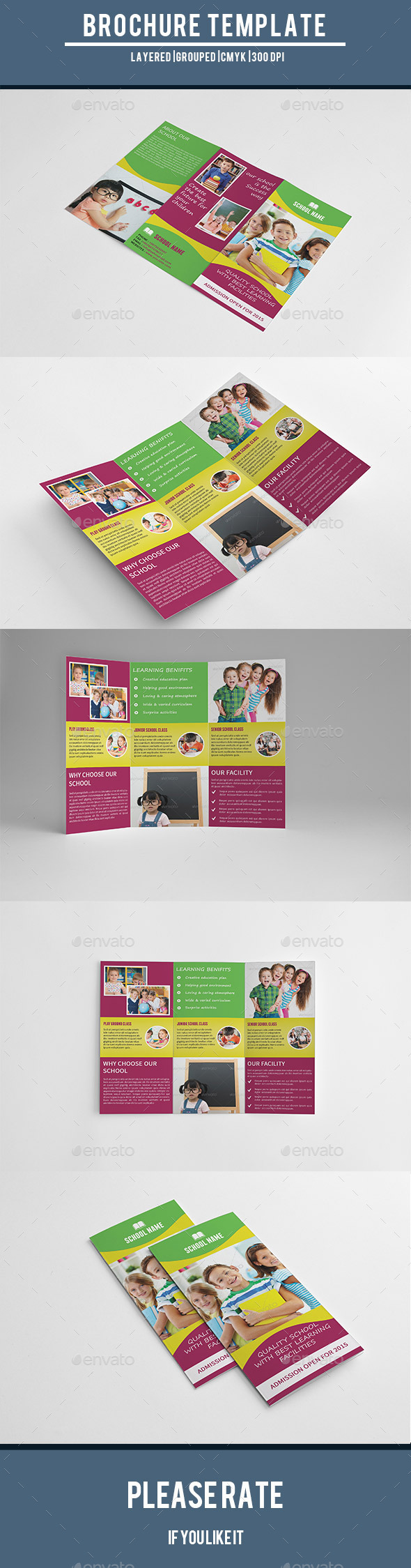 Kids School Admission Trifold Brochure-V196 - Corporate Brochures