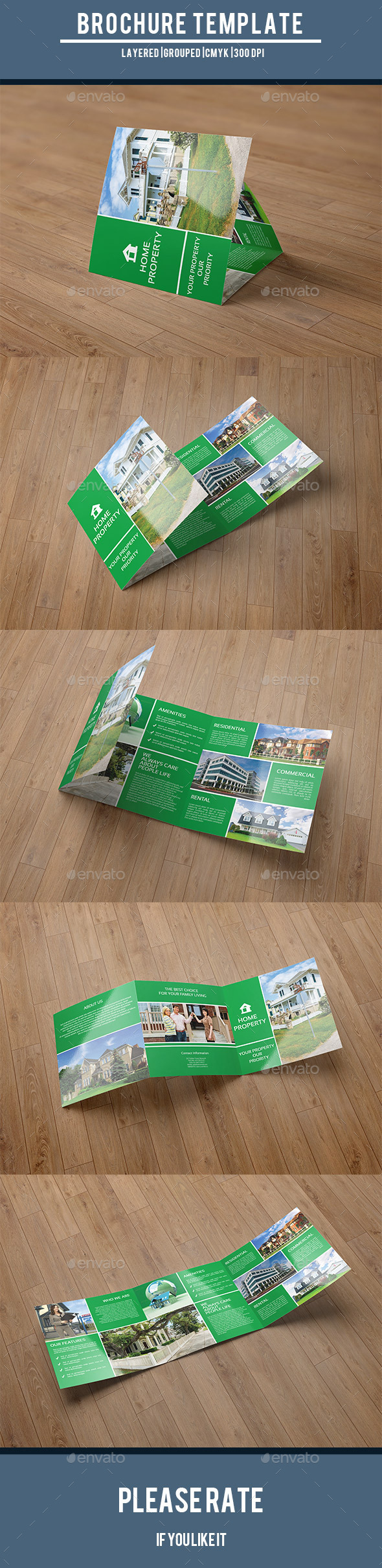 Square Trifold for Real Estate Company-V52 - Corporate Brochures