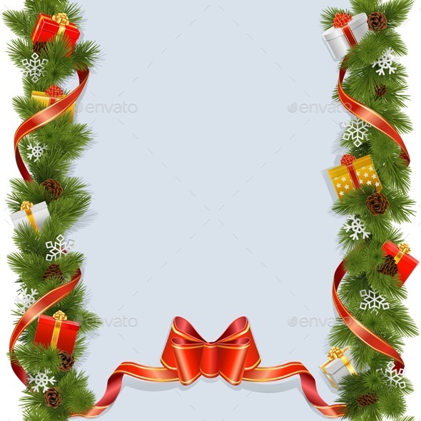 Christmas Background with Gifts - Christmas Seasons/Holidays