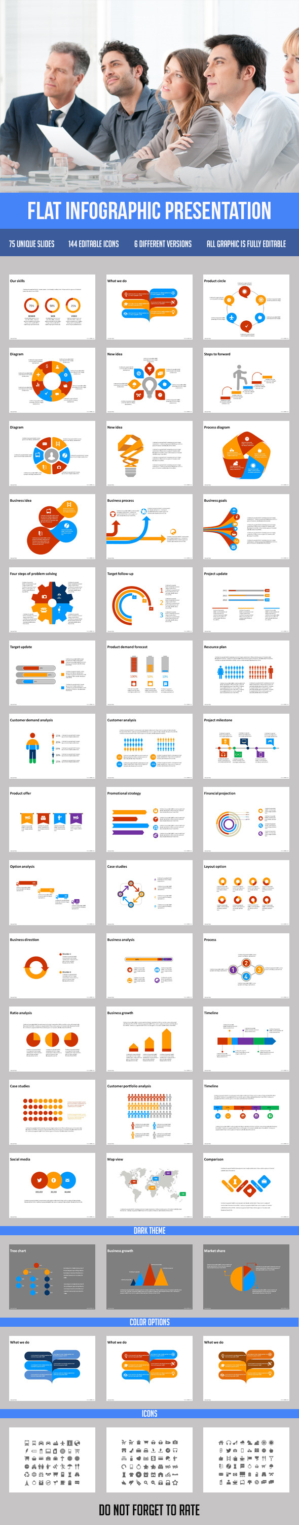 Flat Infographic Presentation - Business PowerPoint Templates
