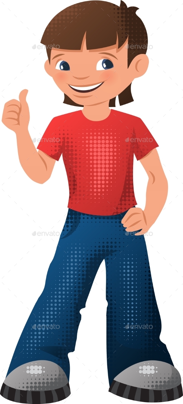 Illustration of a Happy Young Teen Boy - People Characters