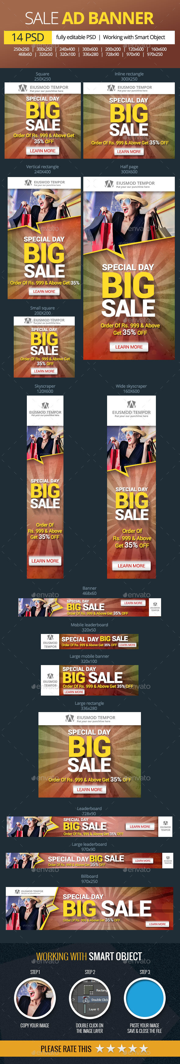 Multipurpose Sale Banner - Banners & Ads Web Elements