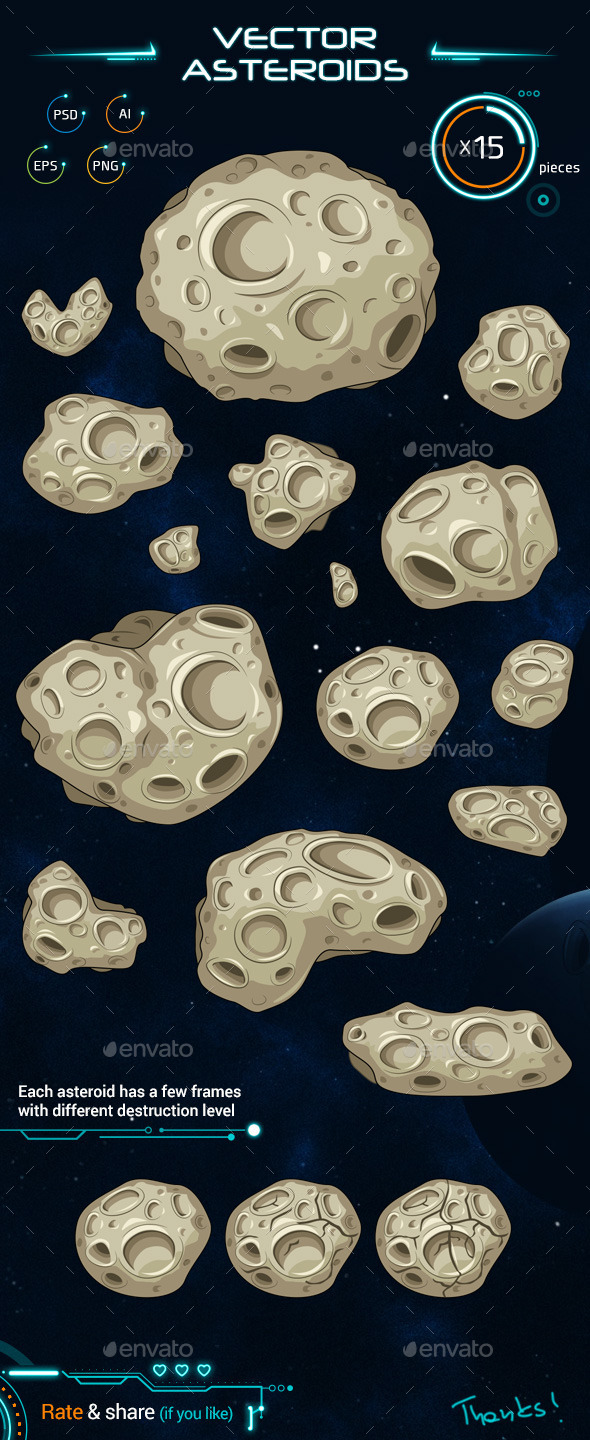 asteroids arcade vector