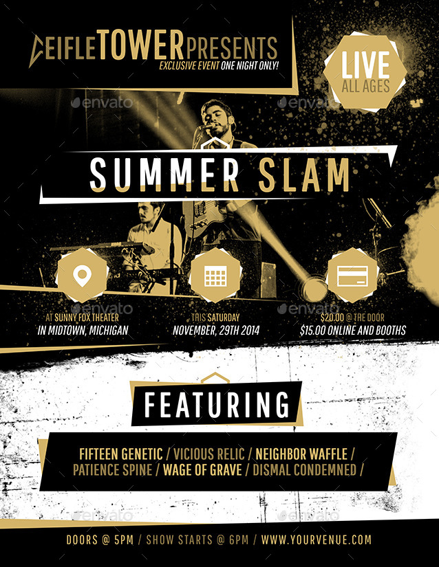 concert venue show flyer poster by jamesdoesdesign graphicriver venue flyer