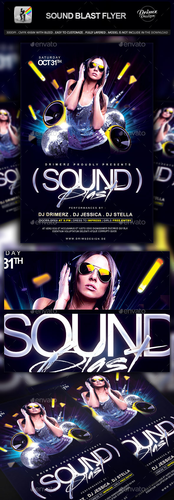 Sound Blast Flyer - Events Flyers