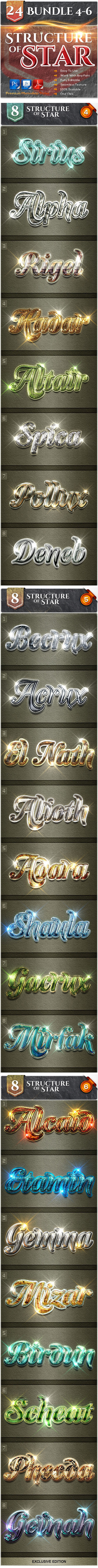 24 Structure of Stars Bundle (Vol.4-6) - Text Effects Styles