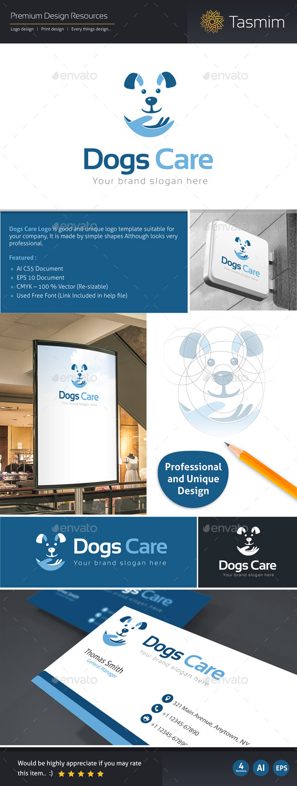 Dogs Care Logo Template - Animals Logo Templates