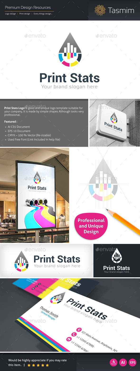Print Stats Logo Template - Symbols Logo Templates