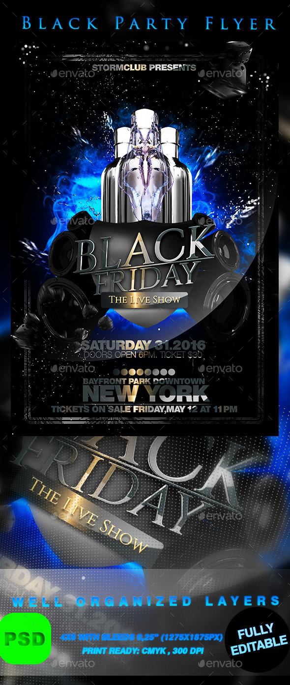Black Party Flyer - Events Flyers