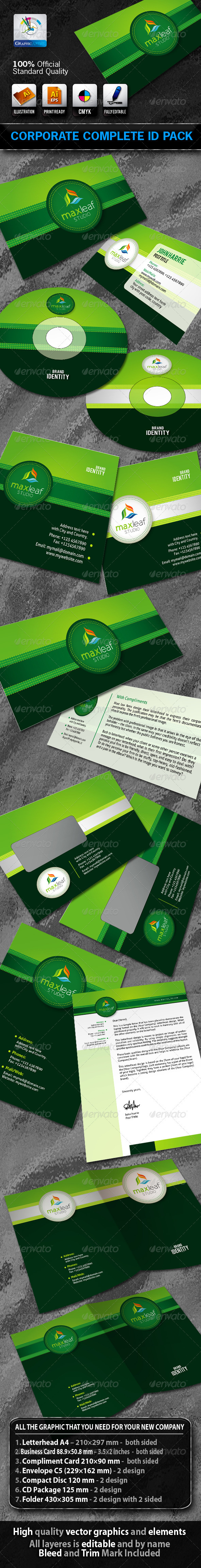 MaxLeafStudio Business Corporate ID Pack + Logo - Stationery Print Templates
