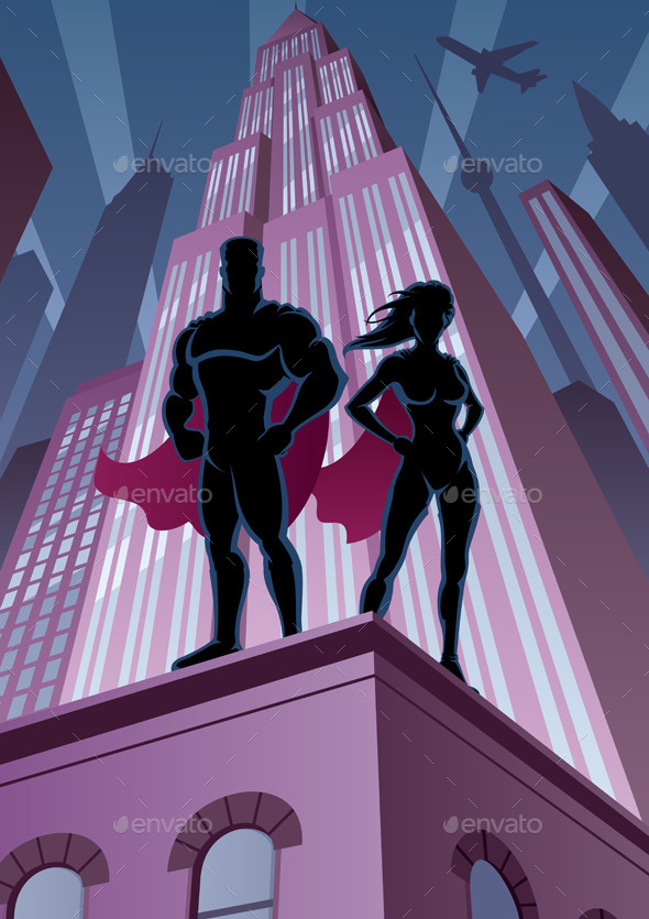 Superhero Couple - People Characters