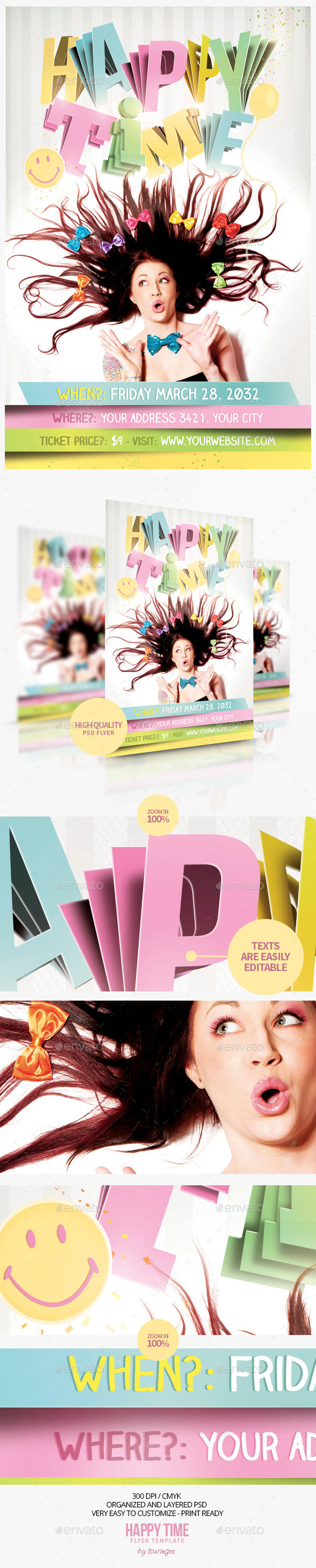 Happy Time Flyer Template - Events Flyers