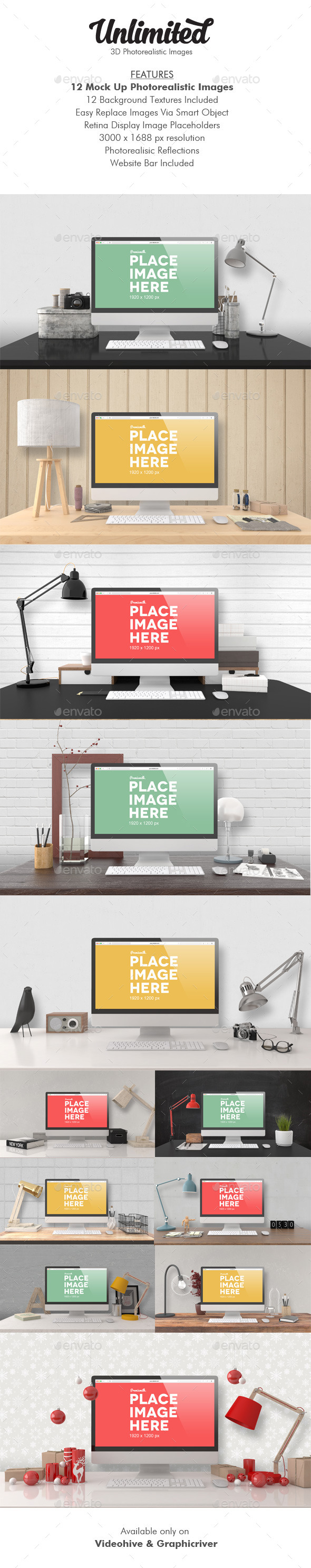 Unlimited Mock Up Images - Monitors Displays