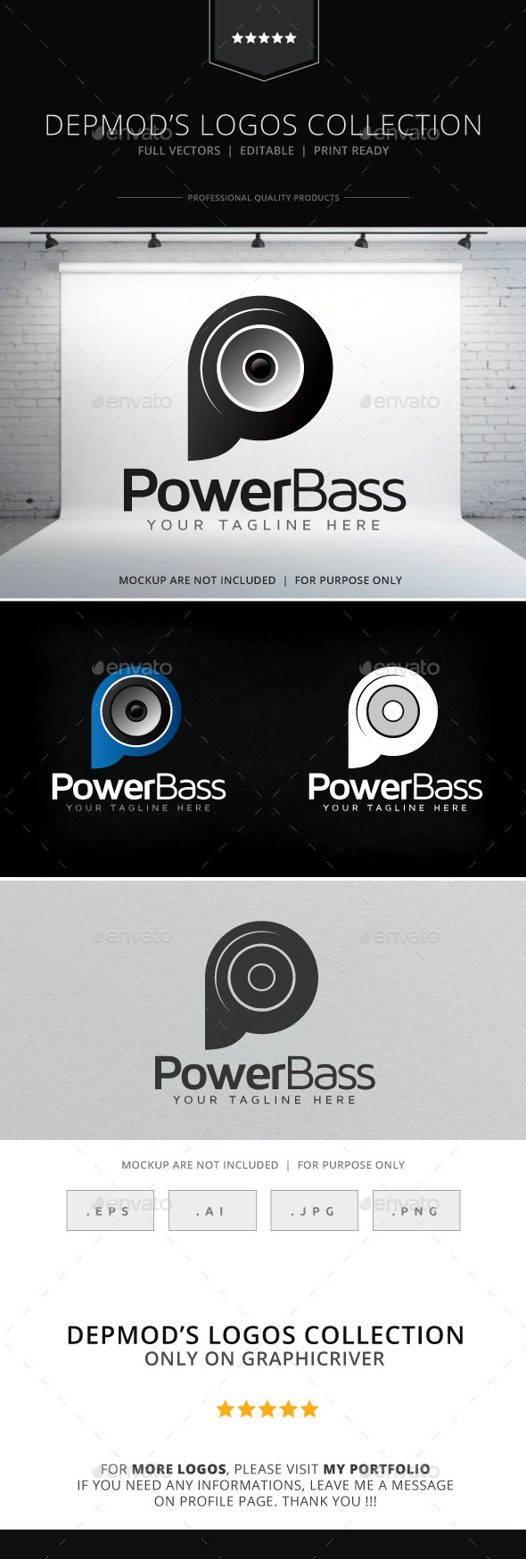 Power Bass Logo - Letters Logo Templates