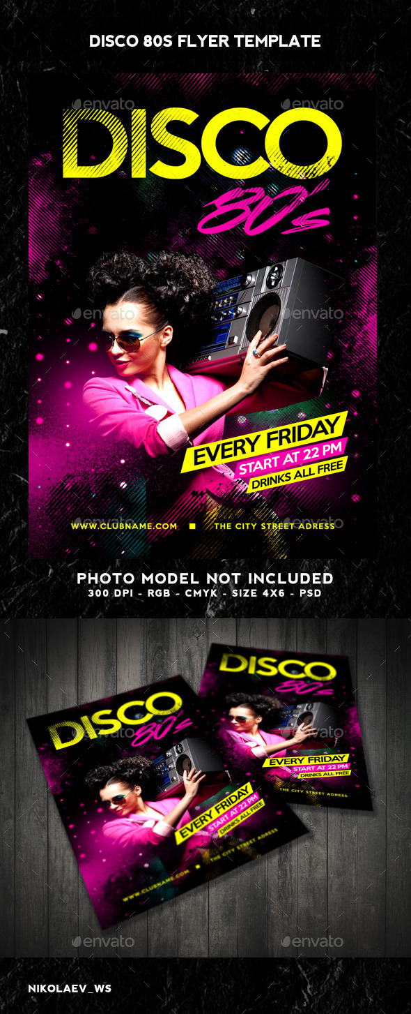 Disco 80s Flyer - Clubs & Parties Events