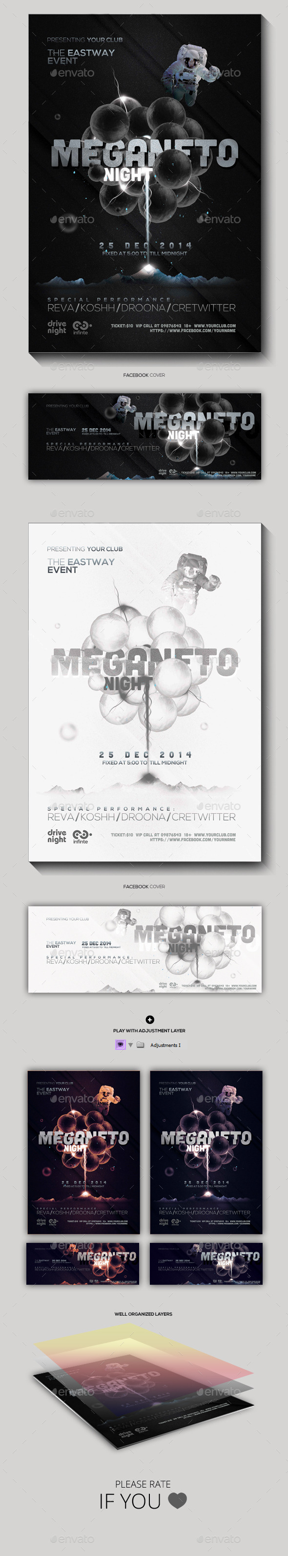 Magneto Night Party Flyer - Clubs & Parties Events