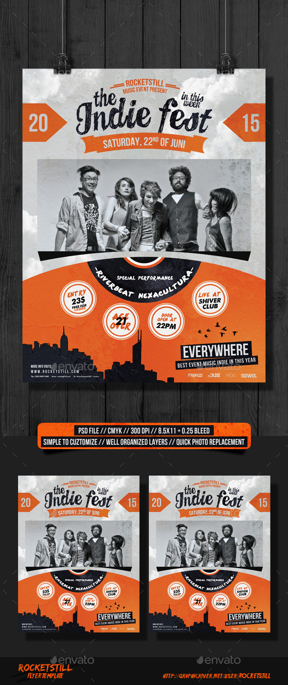 Indie Orange - Flyer - Concerts Events