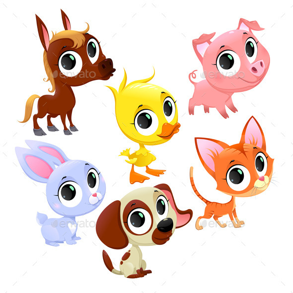 Farm Animals and Pets - Animals Characters