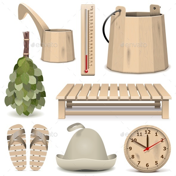 Bath Accessory Icons - Health/Medicine Conceptual